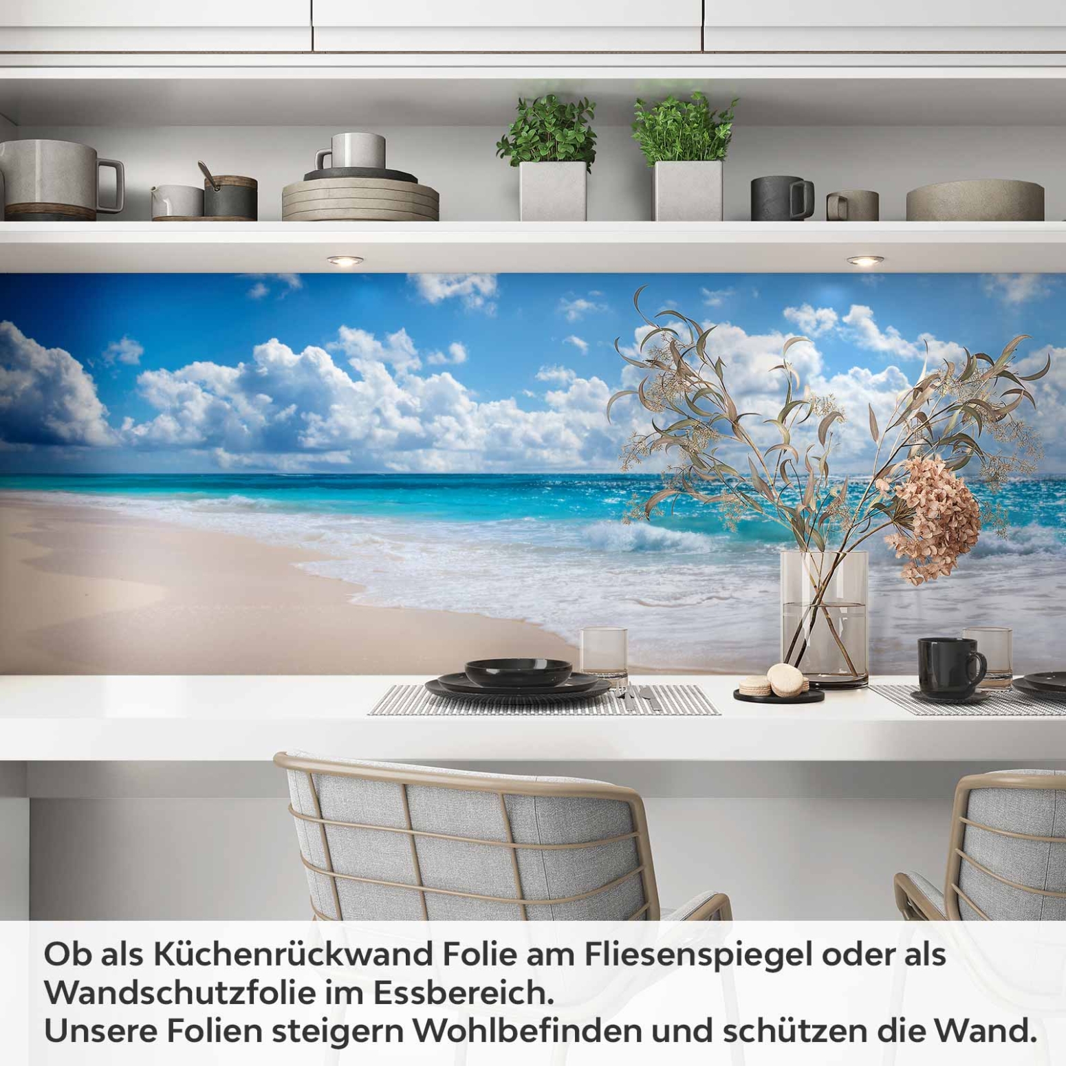 Küchenrückwand Folie himmlischer Strand Artikelbild 1