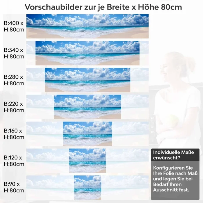 Küchenrückwand Folie himmlischer Strand Variantenauswahl Vorschaubild Höhe 80cm