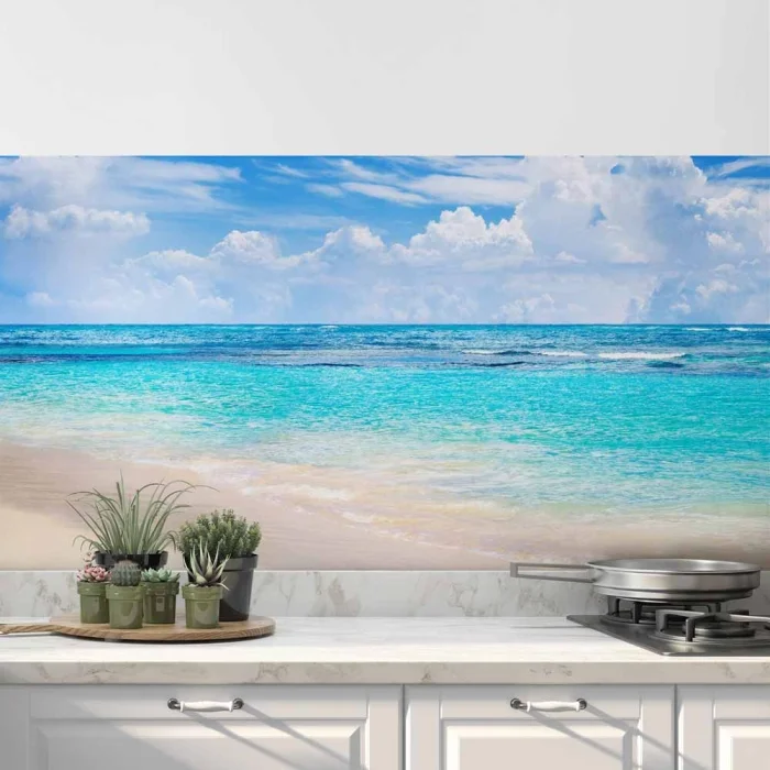 Küchenrückwand Folie Strand & Meer in himmlischen Farben Hauptbild 1