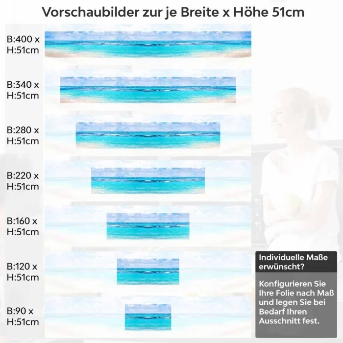 Küchenrückwand Folie Strand & Meer in himmlischen Farben Höhe 51cm