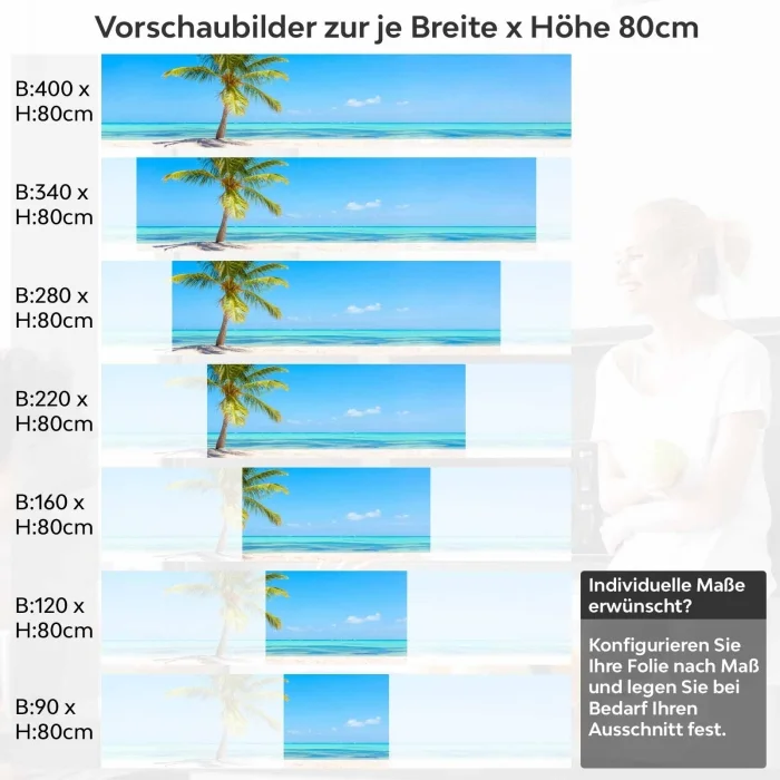 Küchenrückwand Folie Karibisches Meer Höhe 80cm