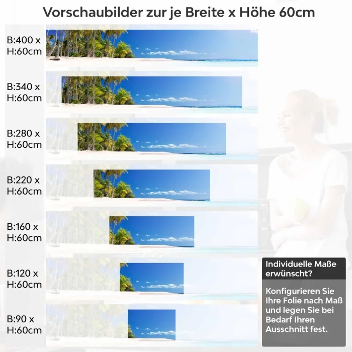 Küchenrückwand Folie Karibisches Meer Höhe 60cm