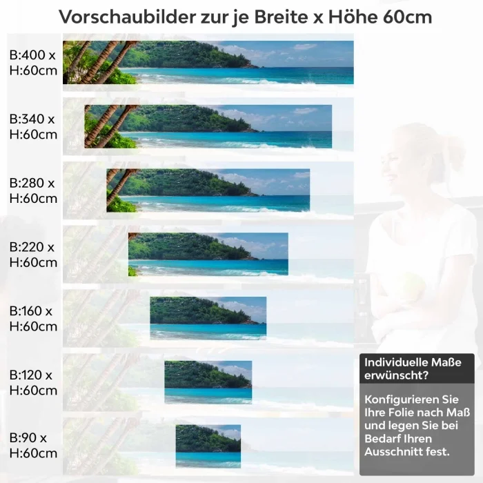 Küchenrückwand Folie Tropenidylle Höhe 60cm