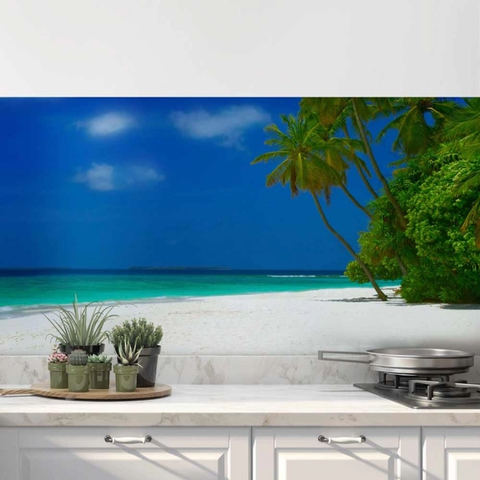 Küchenrückwand Folie Paradiesischer Strand