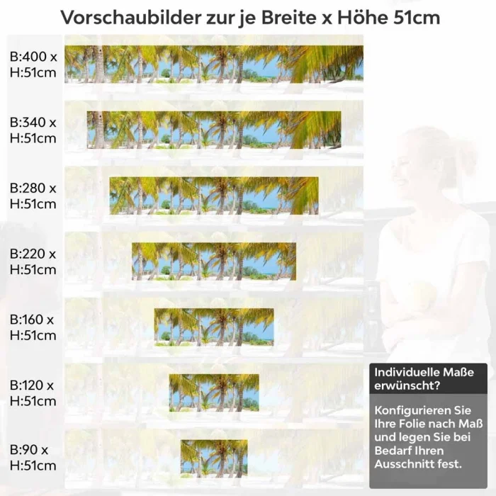 Küchenrückwand Folie Palmenhain Sandstrand Höhe 51cm