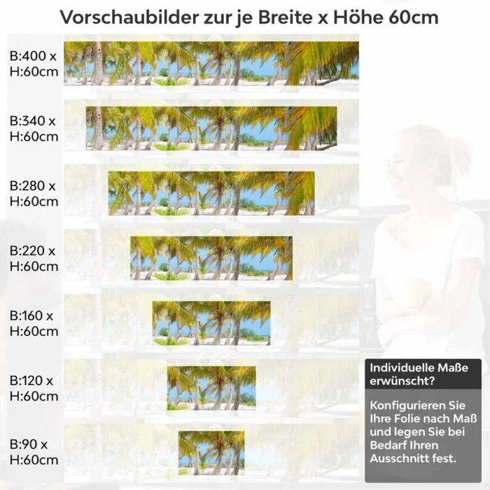 Küchenrückwand Folie Palmenhain Sandstrand Höhe 60cm