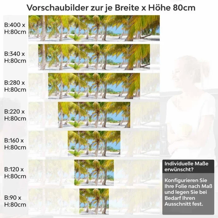 Küchenrückwand Folie Palmenhain Sandstrand Höhe 80cm