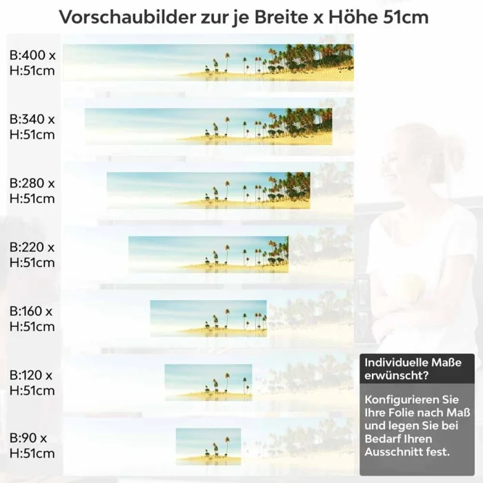 Küchenrückwand Folie Karibikfeeling Höhe 51cm
