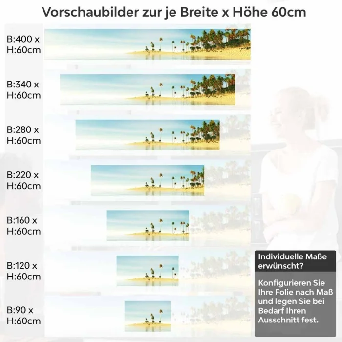 Küchenrückwand Folie Karibikfeeling Höhe 60cm