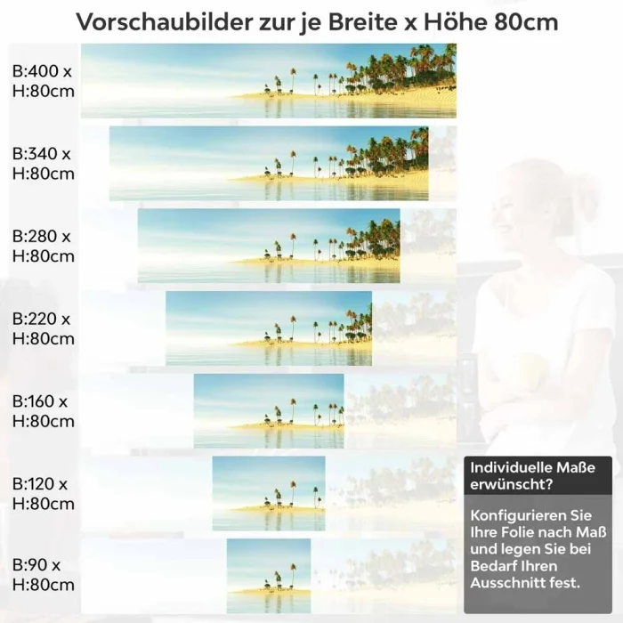 Küchenrückwand Folie Karibikfeeling Höhe 80cm