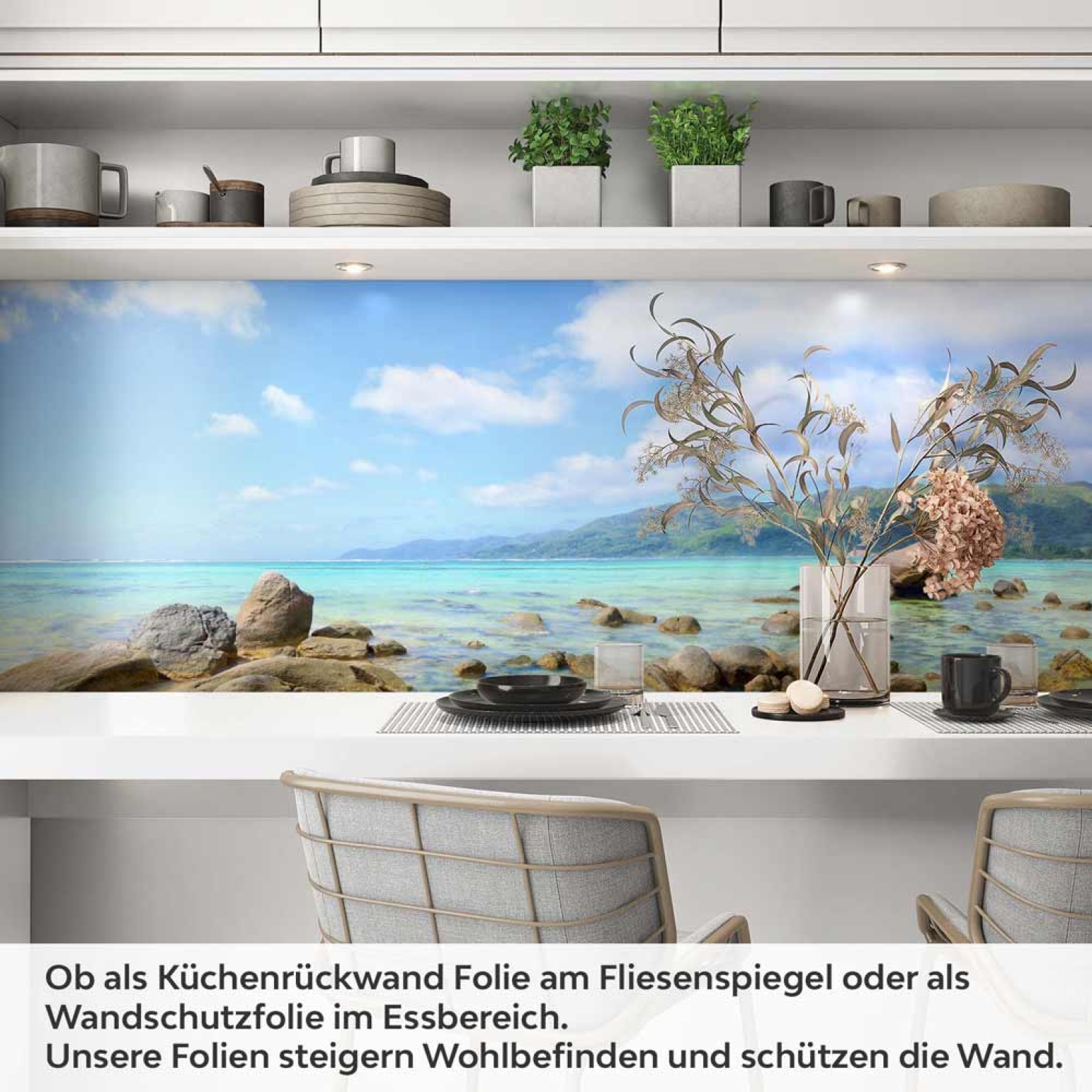 Küchenrückwand Folie Küstenparadies Artikelbild 1