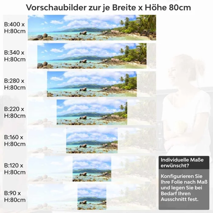 Küchenrückwand Folie Küstenparadies Höhe 80cm