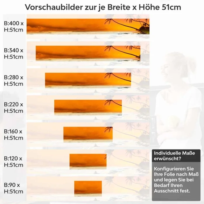 Küchenrückwand Folie goldener Himmel über dem Strand Höhe 51cm