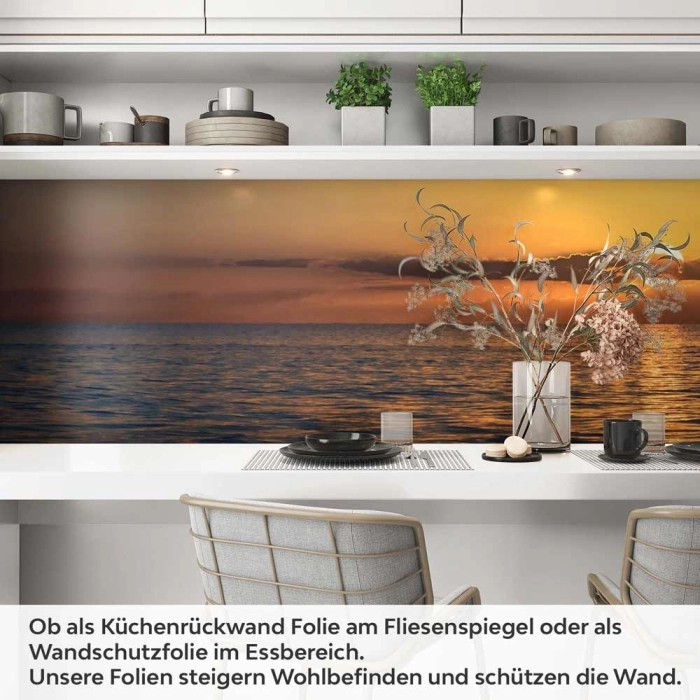 Küchenrückwand Folie glühender Himmel über dem Meer Artikelbild 1