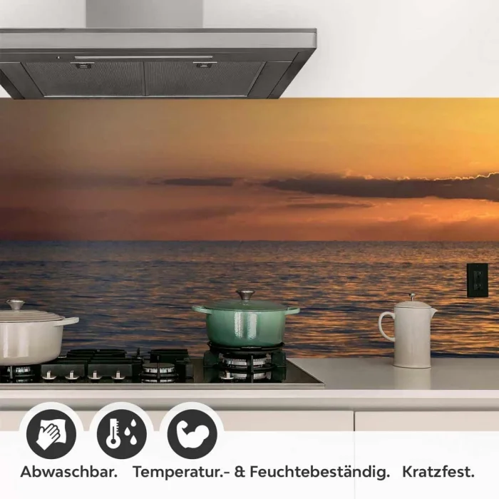 Küchenrückwand Folie glühender Himmel über dem Meer Detailbild 1