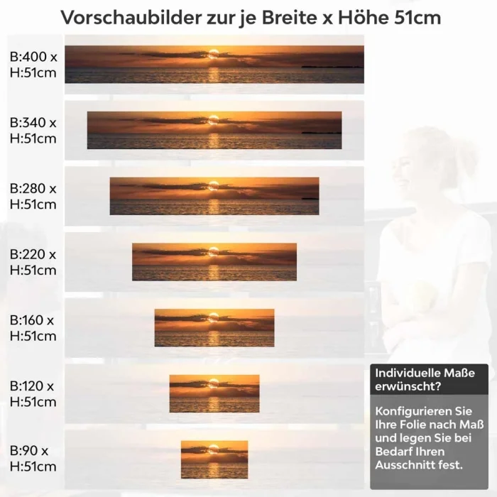 Küchenrückwand Folie glühender Himmel über dem Meer Höhe 51cm