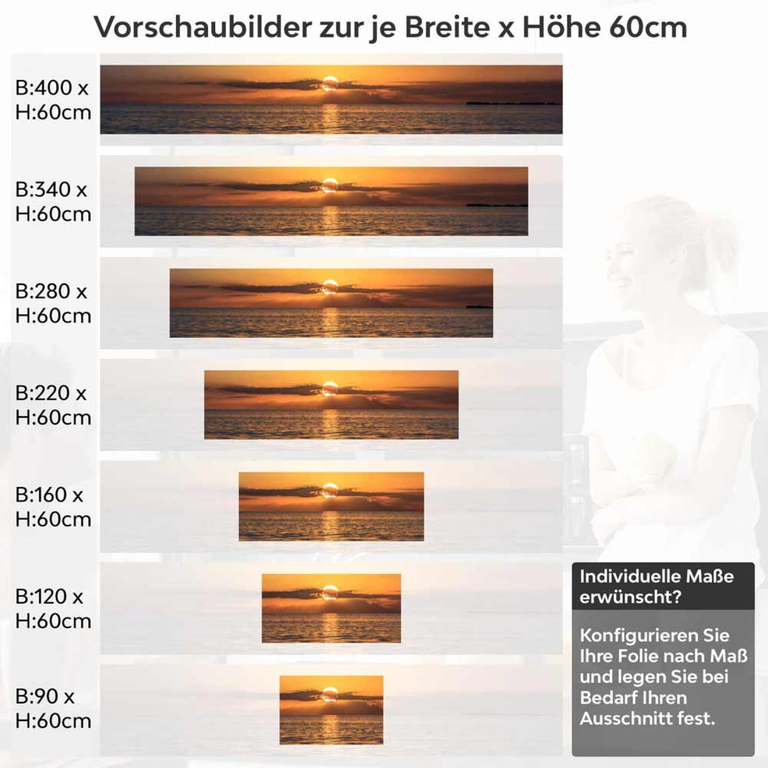 Küchenrückwand Folie glühender Himmel über dem Meer Höhe 60cm