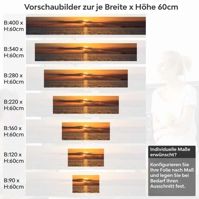 Küchenrückwand Folie glühender Himmel über dem Meer Höhe 60cm