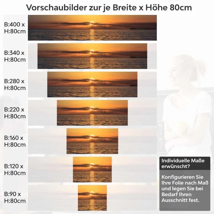 Küchenrückwand Folie glühender Himmel über dem Meer Höhe 80cm