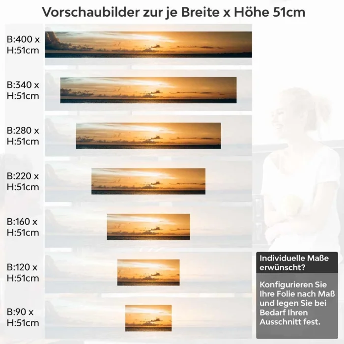 Küchenrückwand Folie goldener Horizont Höhe 51cm