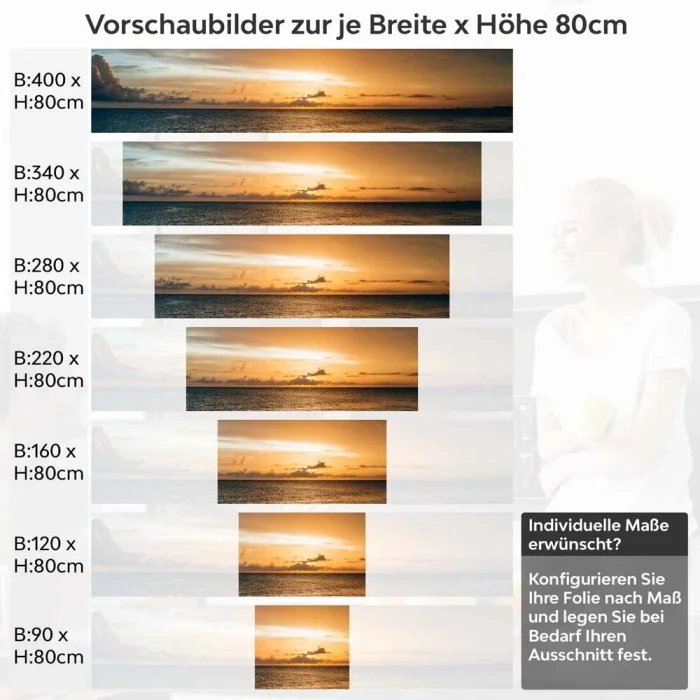 Küchenrückwand Folie goldener Horizont Höhe 80cm