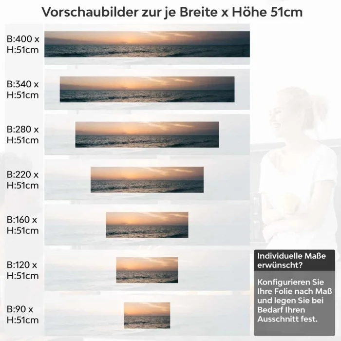 Küchenrückwand Folie Sonnenuntergangspanorama Höhe 51cm