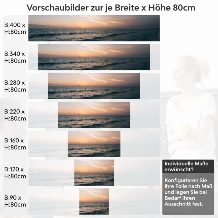 Küchenrückwand Folie Sonnenuntergangspanorama Höhe 80cm