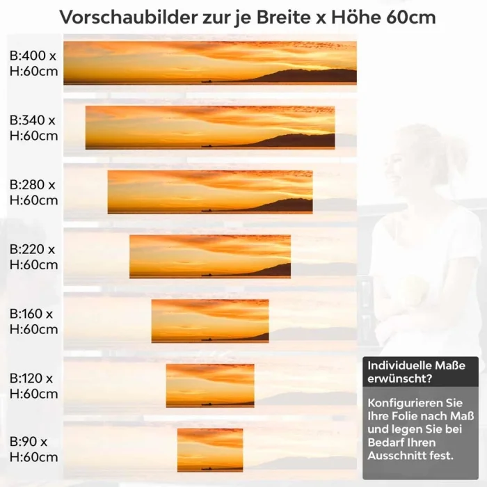 Küchenrückwand Folie glühender Horizont Höhe 60cm