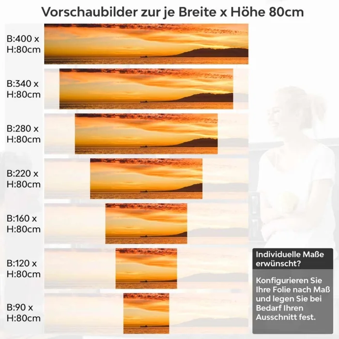 Küchenrückwand Folie glühender Horizont Höhe 80cm