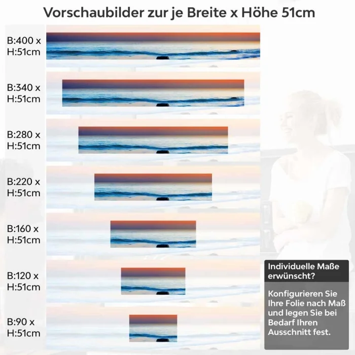 Küchenrückwand Folie rote Weite Höhe 51cm