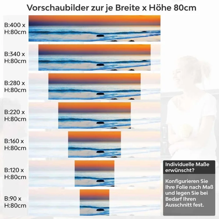 Küchenrückwand Folie rote Weite Höhe 80cm