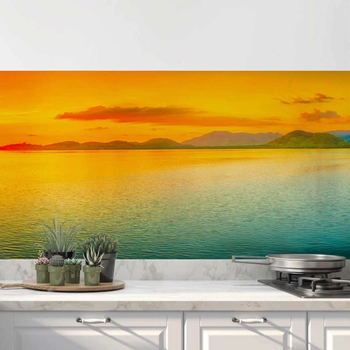 Küchenrückwand Folie endloses Horizontglühen