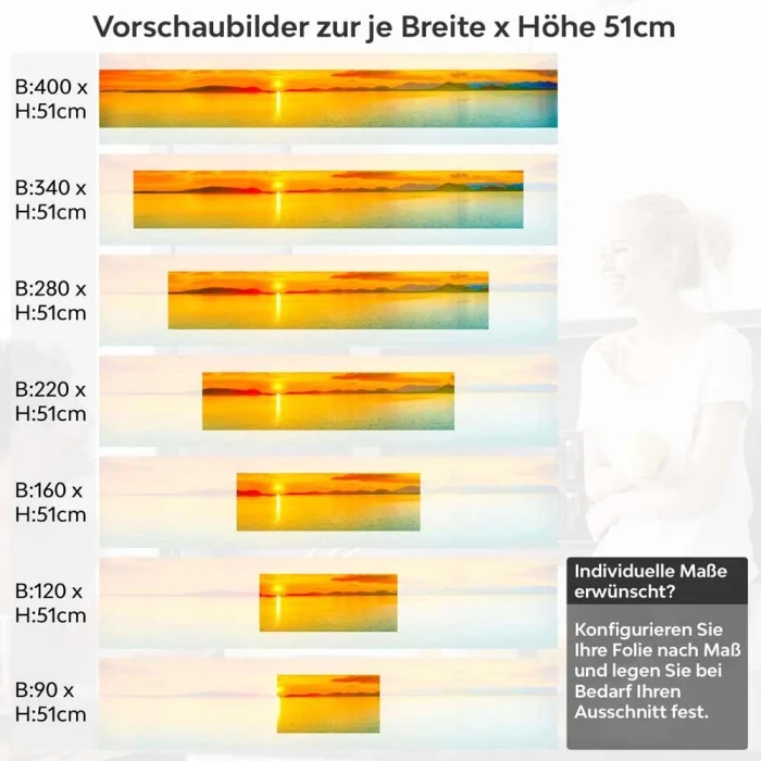 Küchenrückwand Folie endloses Horizontglühen Höhe 51cm