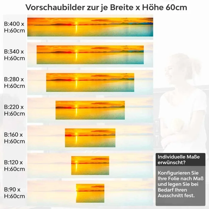 Küchenrückwand Folie endloses Horizontglühen Höhe 60cm