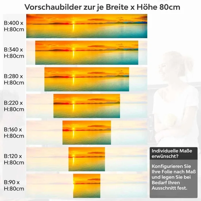 Küchenrückwand Folie endloses Horizontglühen Höhe 80cm