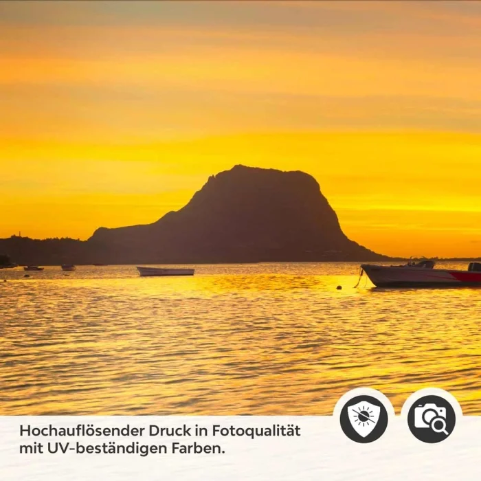 Küchenrückwand Folie Holzboote im Meer Detailbild 2