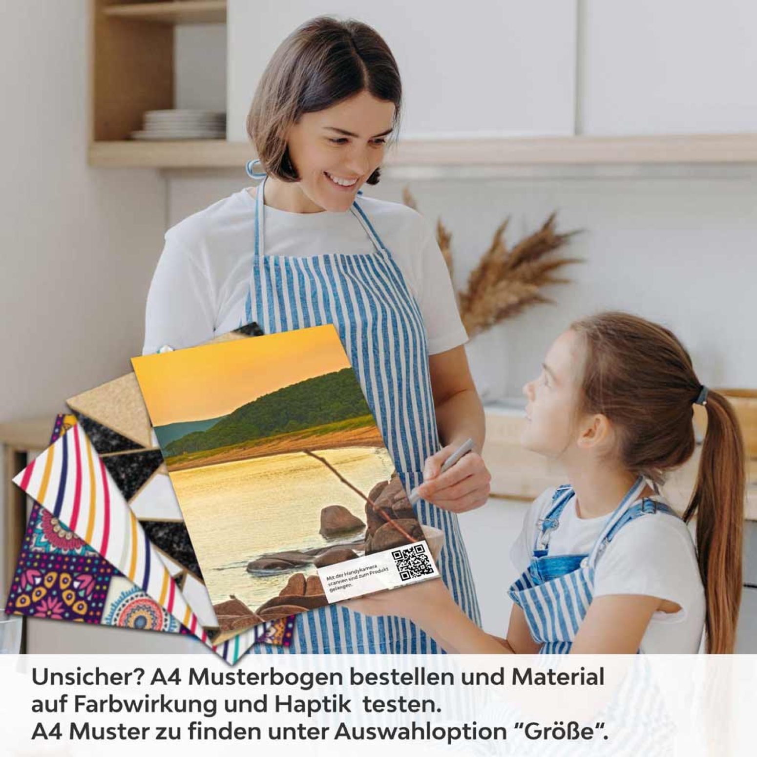 Küchenrückwand Folie felsige Küste & grüne Hügel am Meer A4 Muster
