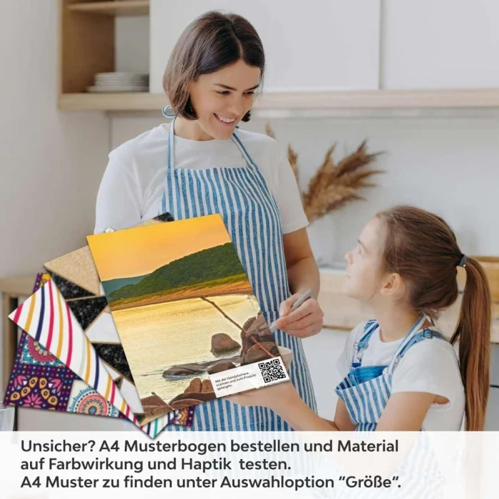 Küchenrückwand Folie felsige Küste & grüne Hügel am Meer A4 Muster