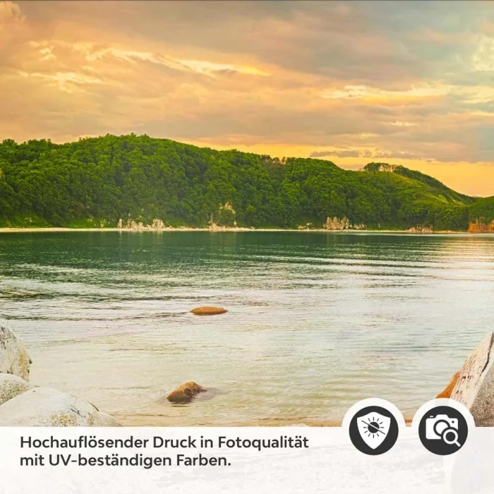 Küchenrückwand Folie felsige Küste & grüne Hügel am Meer Detailbild 2