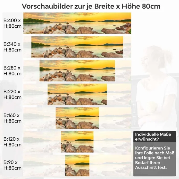 Küchenrückwand Folie felsige Küste & grüne Hügel am Meer Höhe 80cm