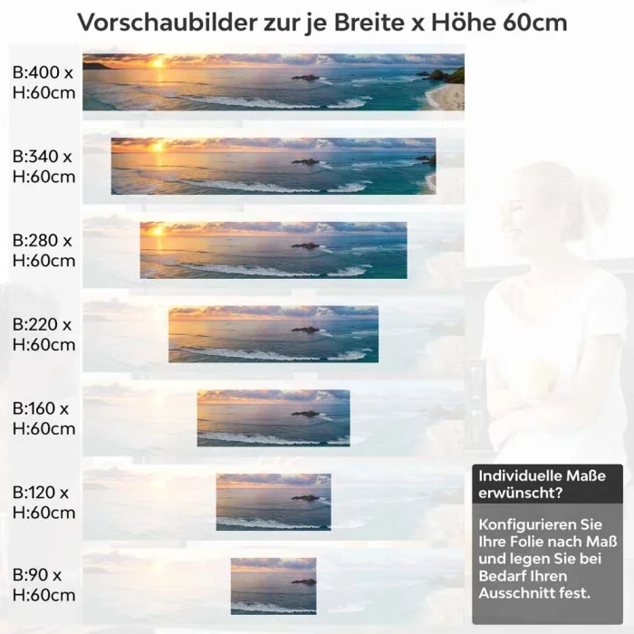 Küchenrückwand Folie blau roter Meereshorizont Höhe 60cm