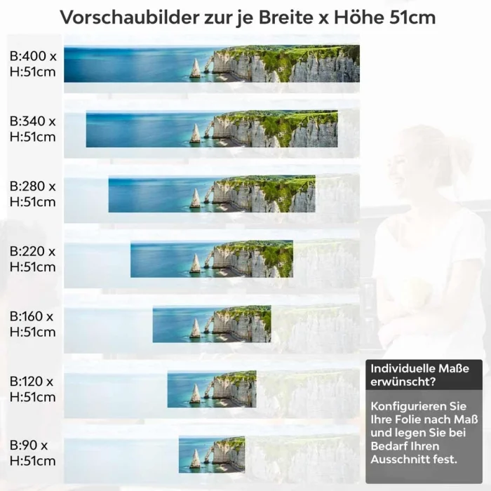Küchenrückwand Folie Alabasterküste Höhe 51cm