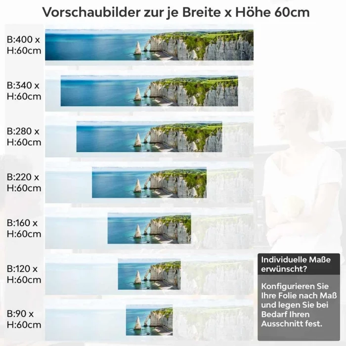 Küchenrückwand Folie Alabasterküste Höhe 60cm