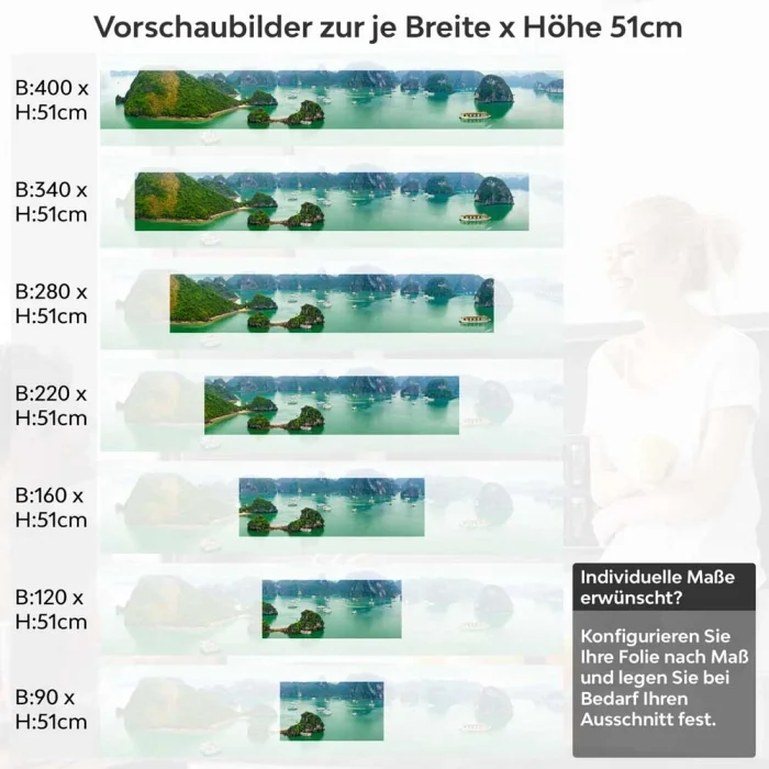 Küchenrückwand Folie Vietnamesische Bucht Höhe 51cm