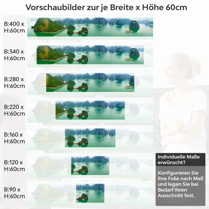 Küchenrückwand Folie Vietnamesische Bucht Höhe 60cm