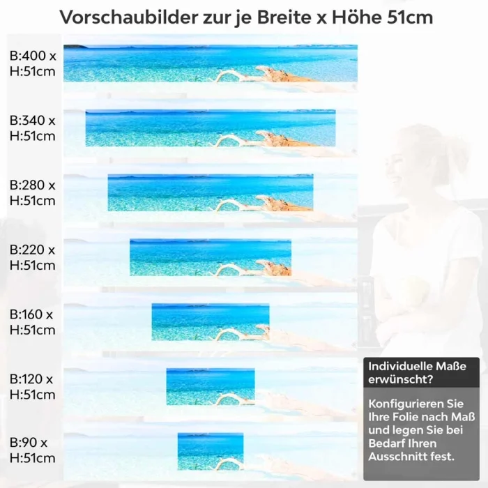 Küchenrückwand Folie Treibholz im kristallklarem Meer Höhe 51cm