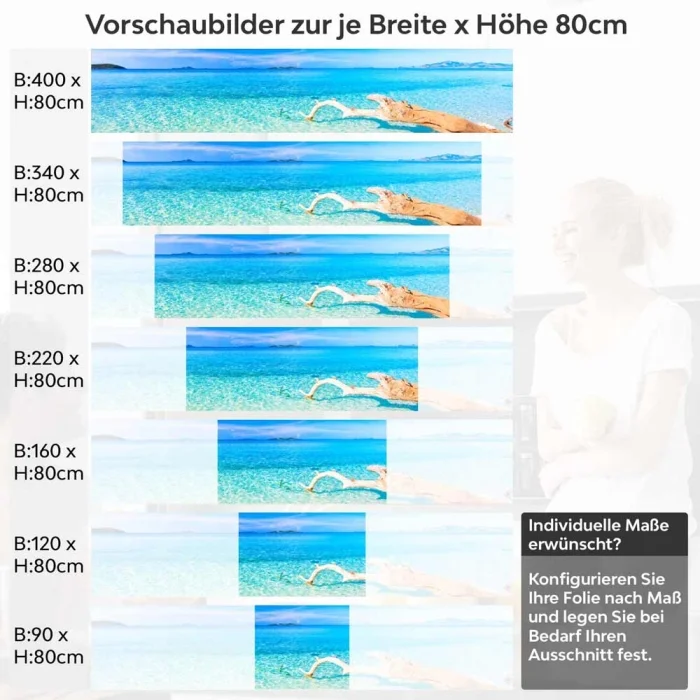 Küchenrückwand Folie Treibholz im kristallklarem Meer Höhe 80cm