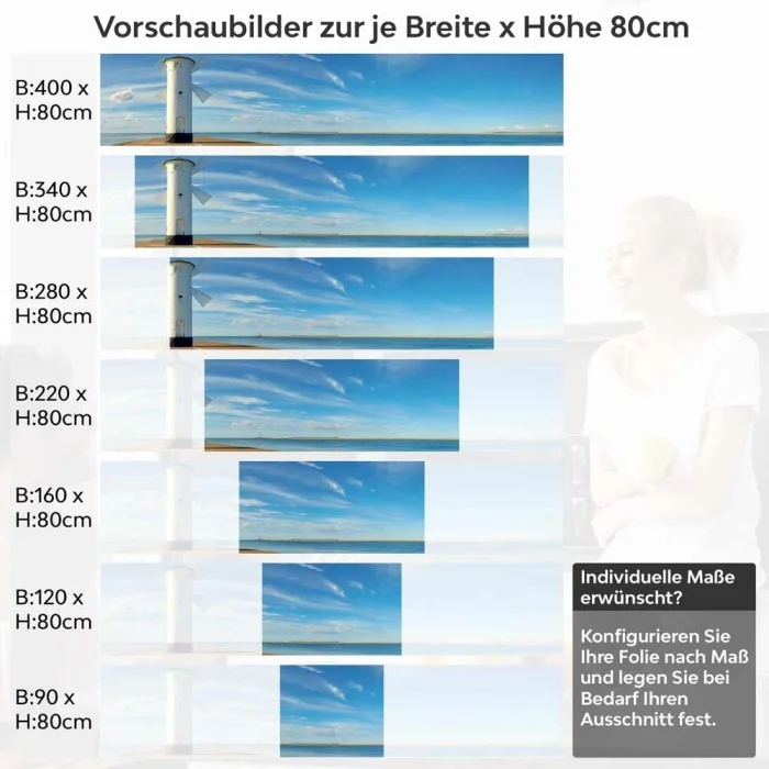 Küchenrückwand Folie Mühlenbake Höhe 80cm