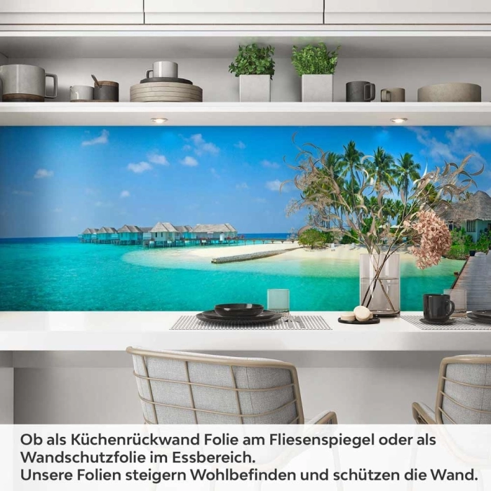 Küchenrückwand Folie Steg auf den Malediven Artikelbild 1