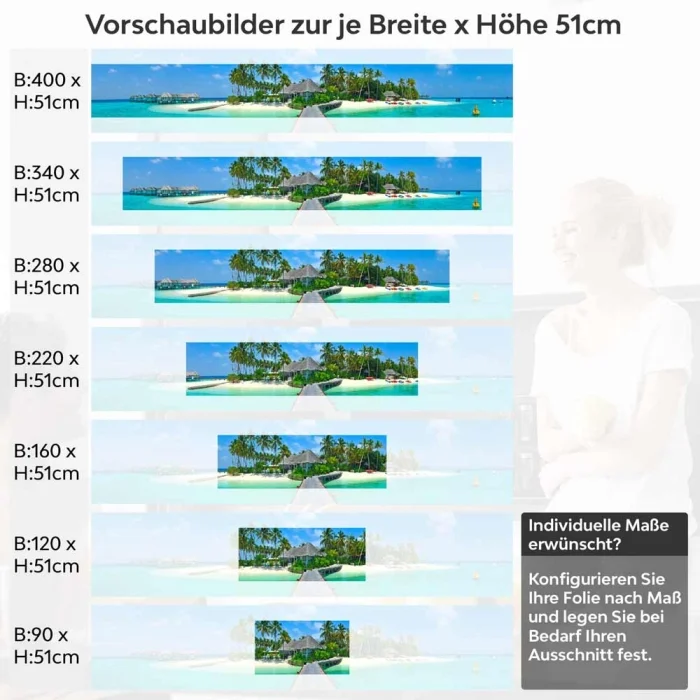 Küchenrückwand Folie Steg auf den Malediven Höhe 51cm